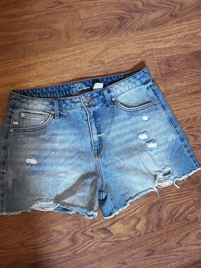 Time and Tru Light Blue Distressed Denim Cutoff Shorts